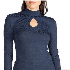 GUESS Clio Keyhole Jacquard Top